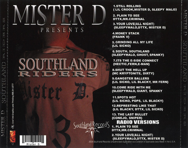 Mister D Presents... Southland Riders Vol. 1 Chicano Rap Mister D Presents... Southland Riders Vol. 1 Chicano Rap